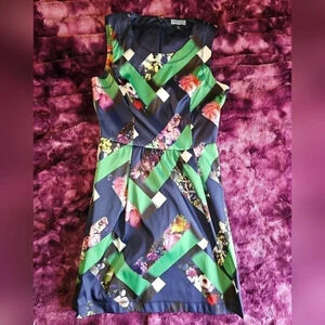 Cynthia Rowley Floral Colorblock Dress Sz 8